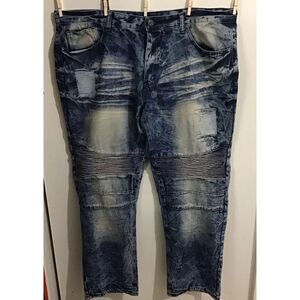 Trestles Supply Co. Men's Denim Blue Jeans Acid Wash‎ Ribbed Size 44; 5 Pockets